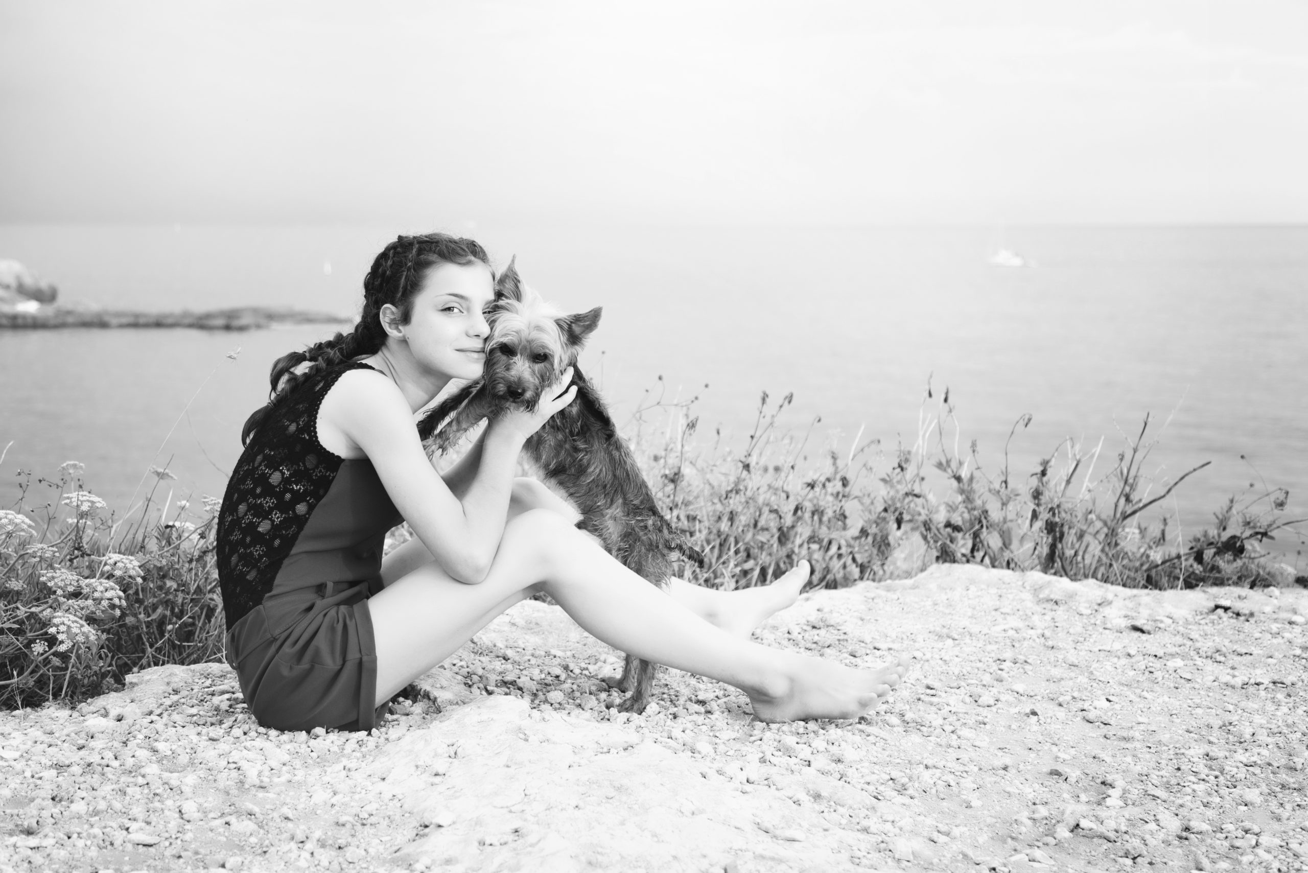 Photographe animaux de compagnie, chien et sa maîtresse